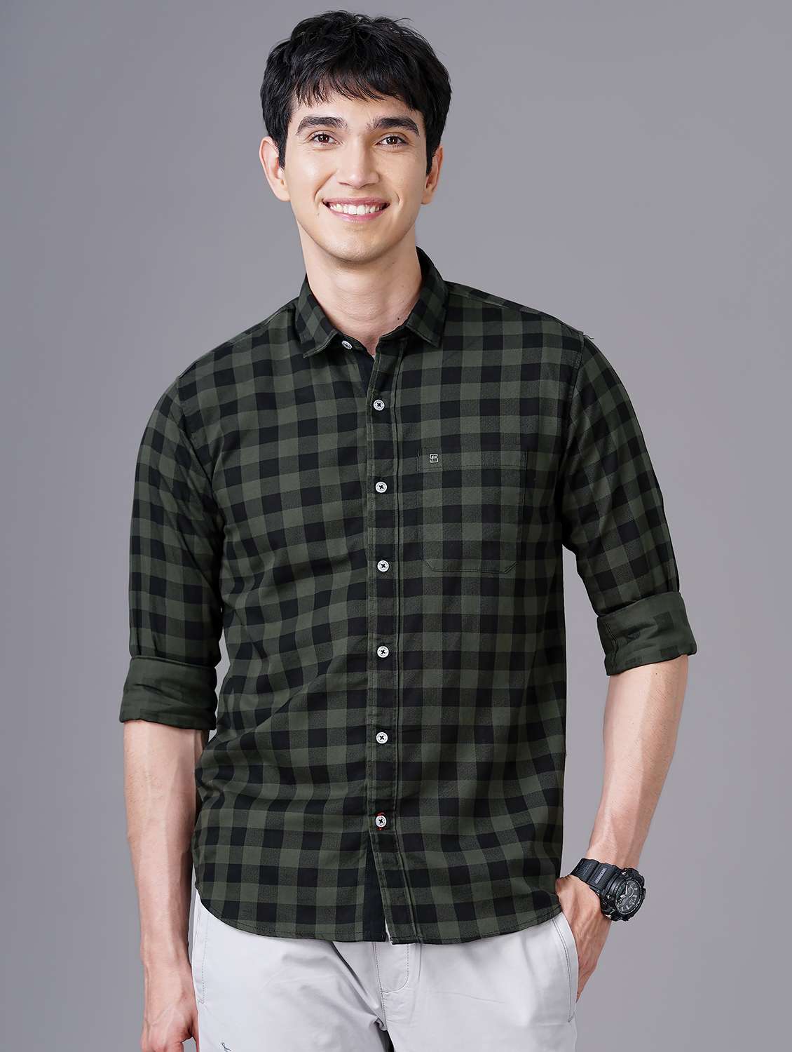 check print casual shirt - 18512127 - Zoom Image - 0