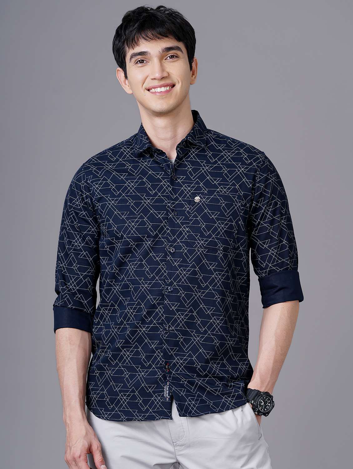 abstract print casual shirt - 18512132 - Zoom Image - 0