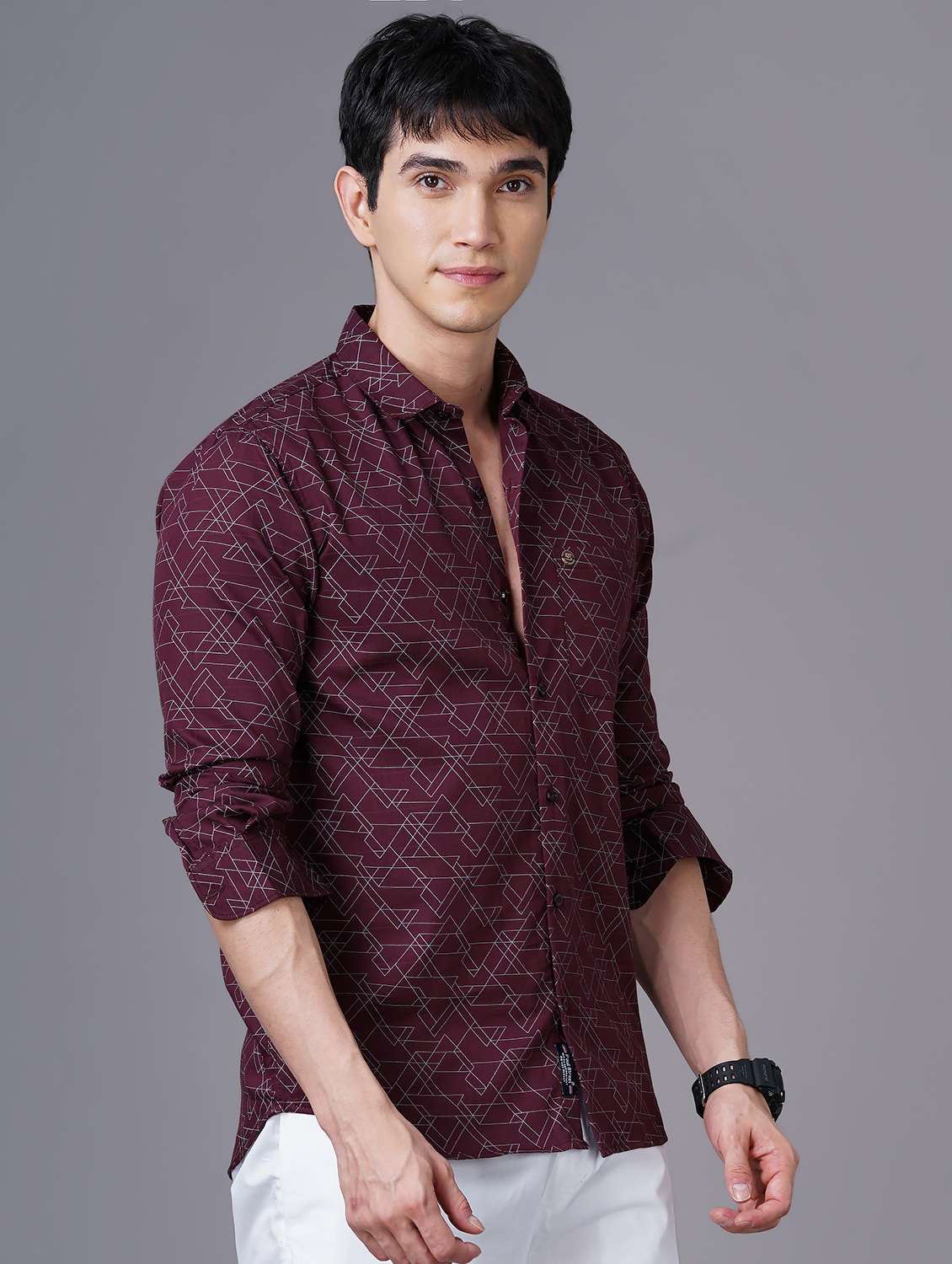 abstract print casual shirt - 18512134 - Zoom Image - 0