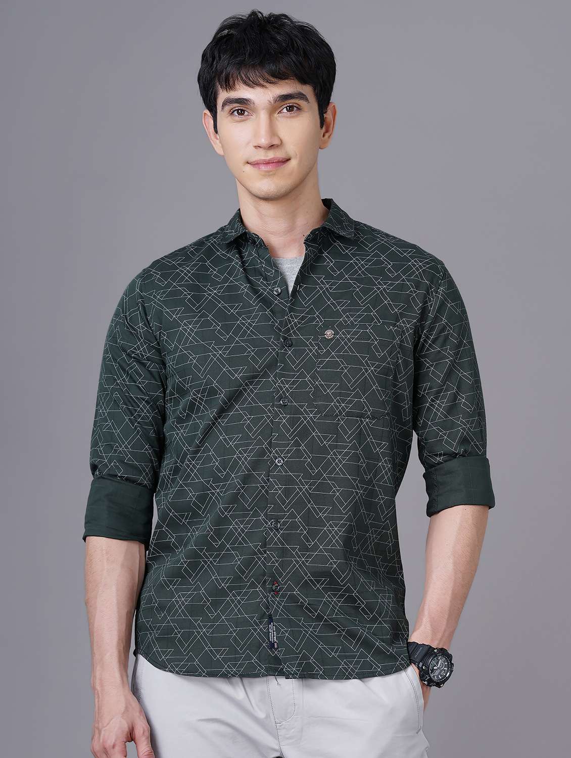 abstract print casual shirt - 18512135 - Zoom Image - 0