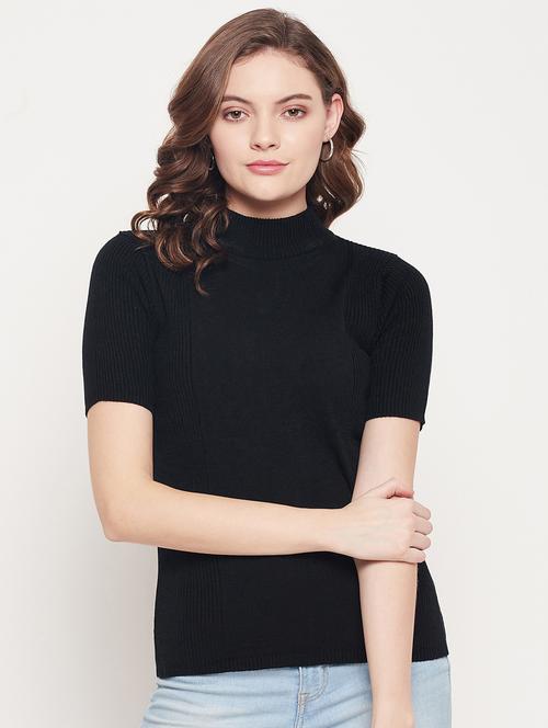 high neck solid pullover - 18512206 - Standard Image - 0