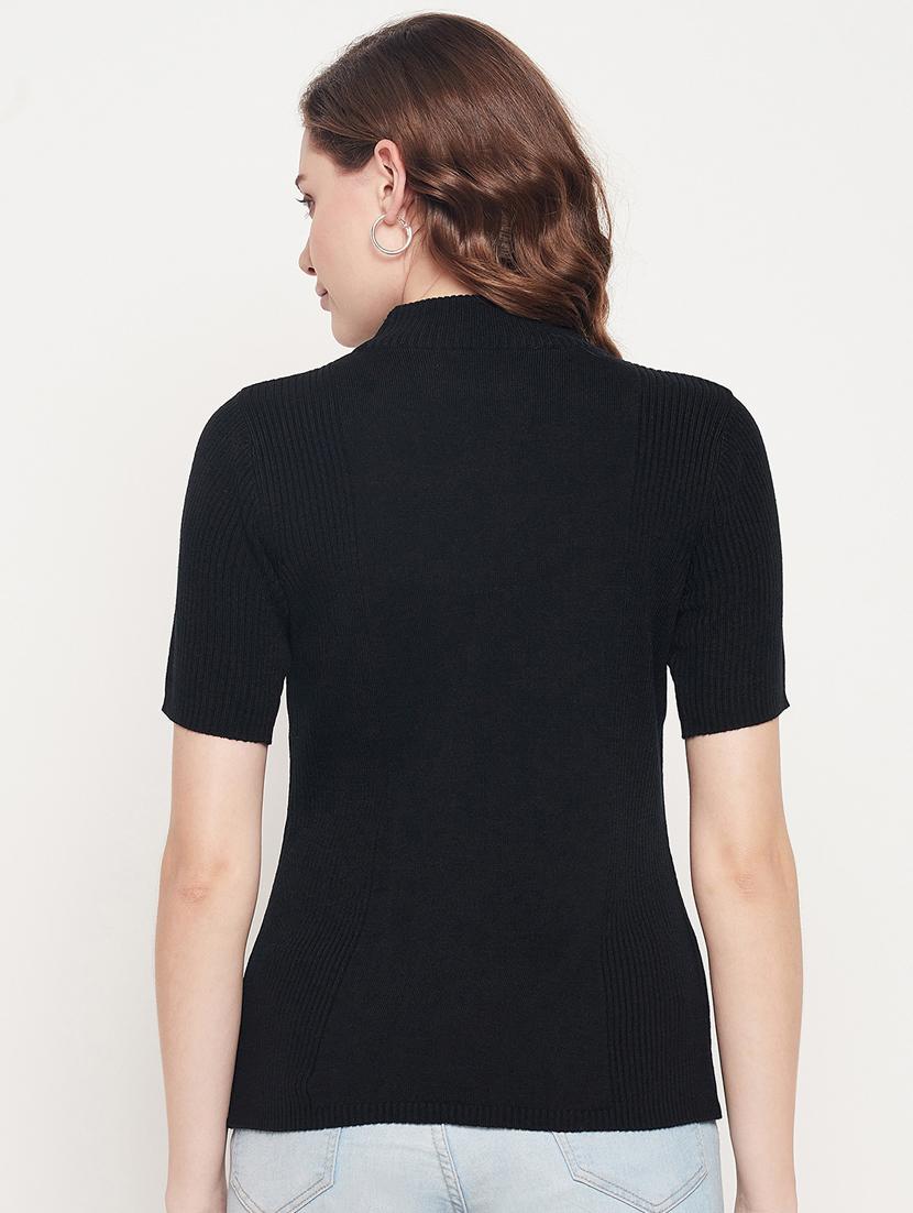 high neck solid pullover - 18512206 - Standard Image - 3