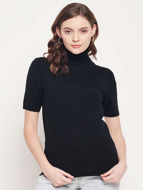 turtle neck solid pullover - 18512210 - Standard Image - 0