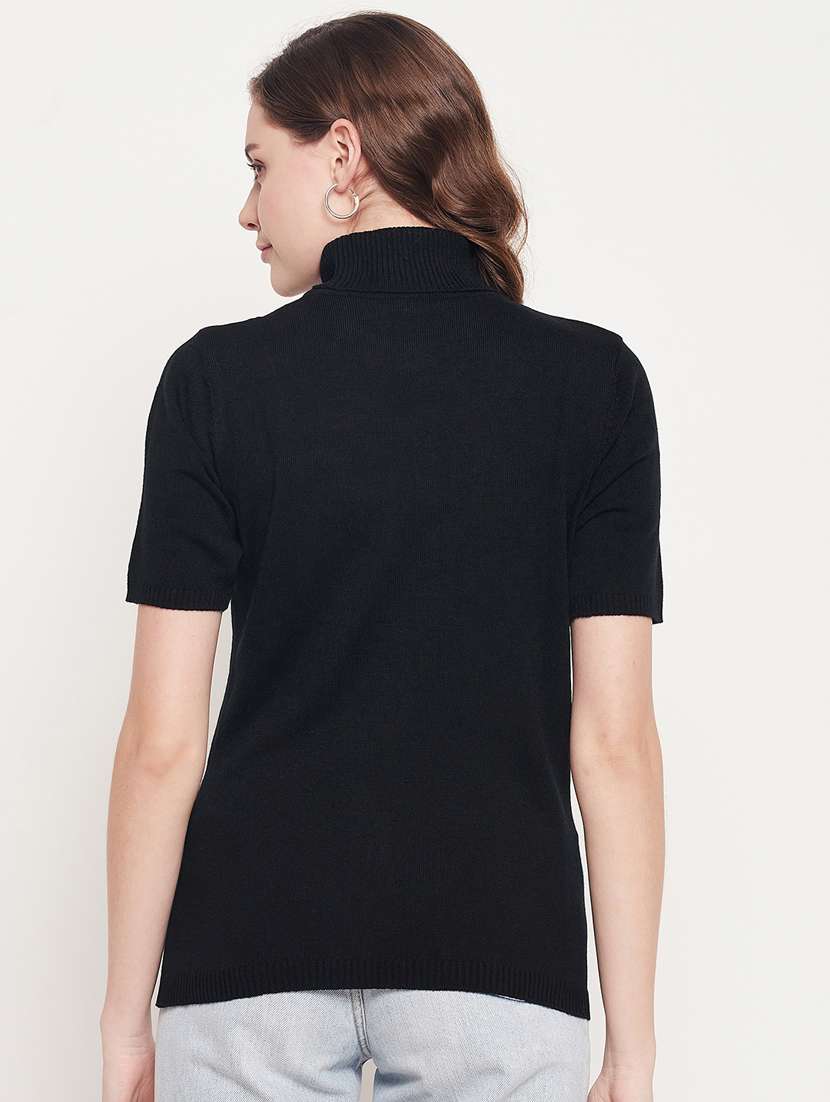 turtle neck solid pullover - 18512210 - Standard Image - 3