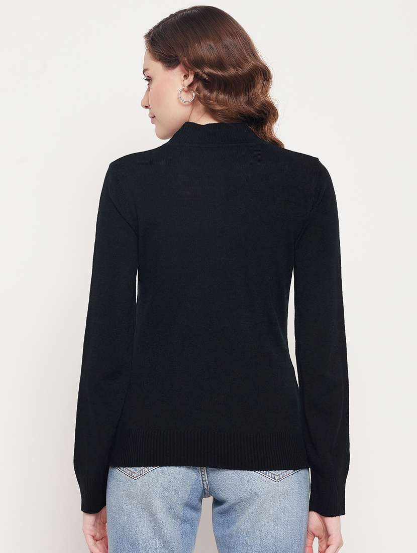 long sleeved solid regular pullover - 18512214 - Standard Image - 3