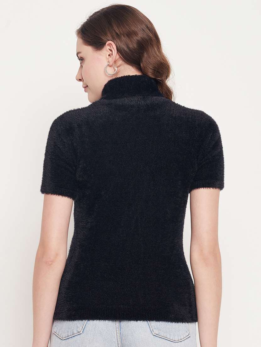turtle neck solid pullover - 18512233 - Standard Image - 3
