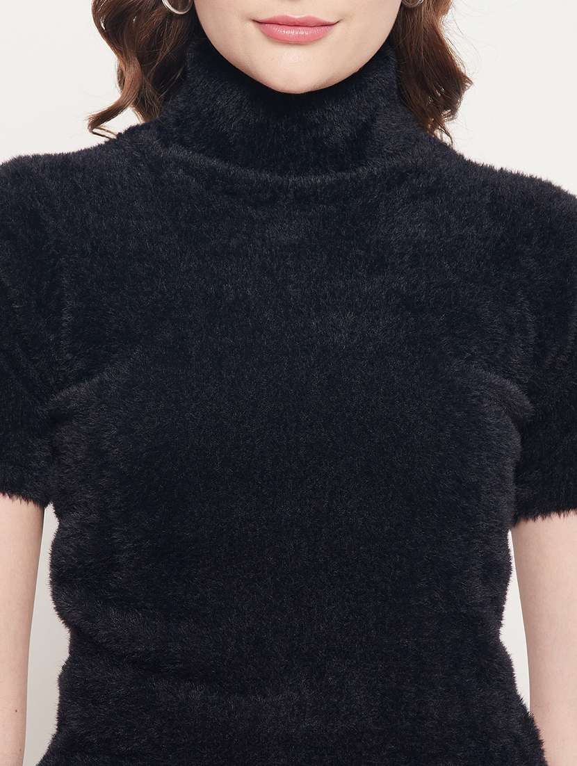 turtle neck solid pullover - 18512233 - Standard Image - 5