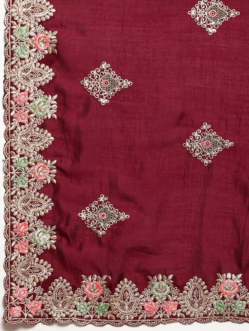 women's embroidered saree with blouse - 18512415 -  Standard Image - 5