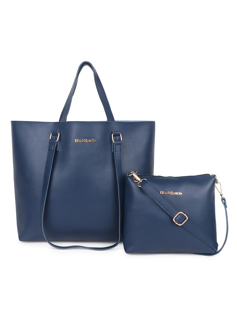 blue leatherette (pu) structured tote - 18512773 - Zoom Image - 0