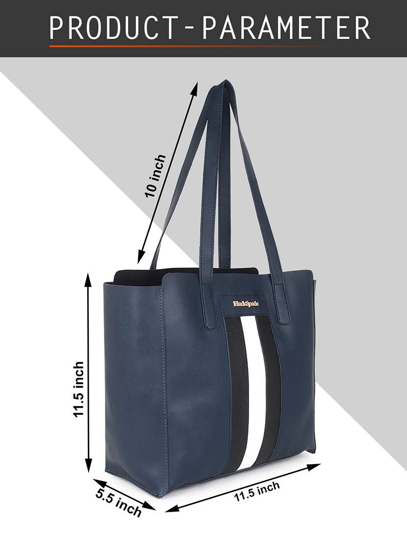 blue leatherette (pu) structured tote - 18512779 -  Standard Image - 3