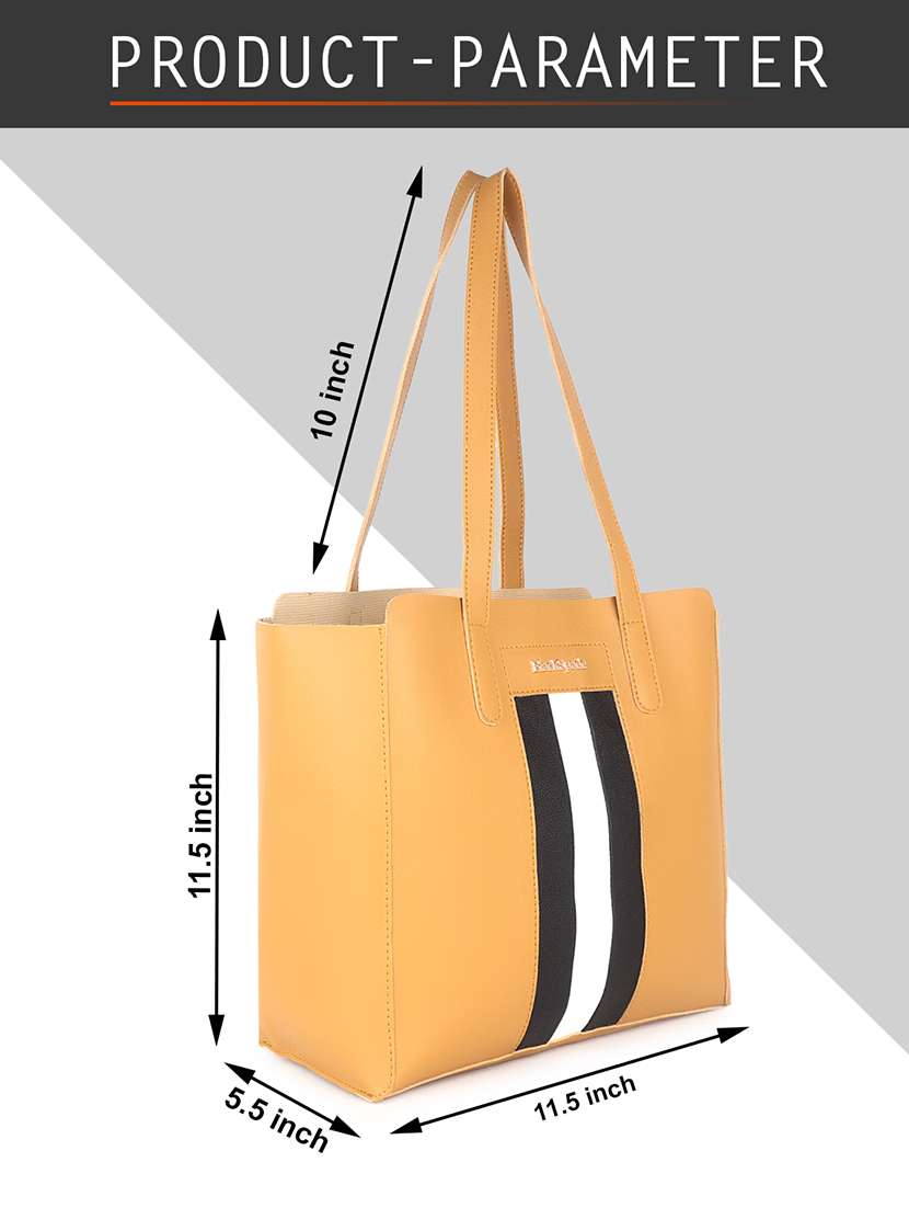 tan leatherette (pu) structured tote - 18512782 - Standard Image - 3