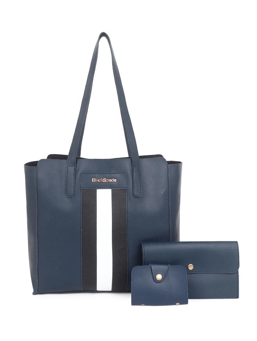 blue leatherette (pu) structured tote - 18512785 - Zoom Image - 0