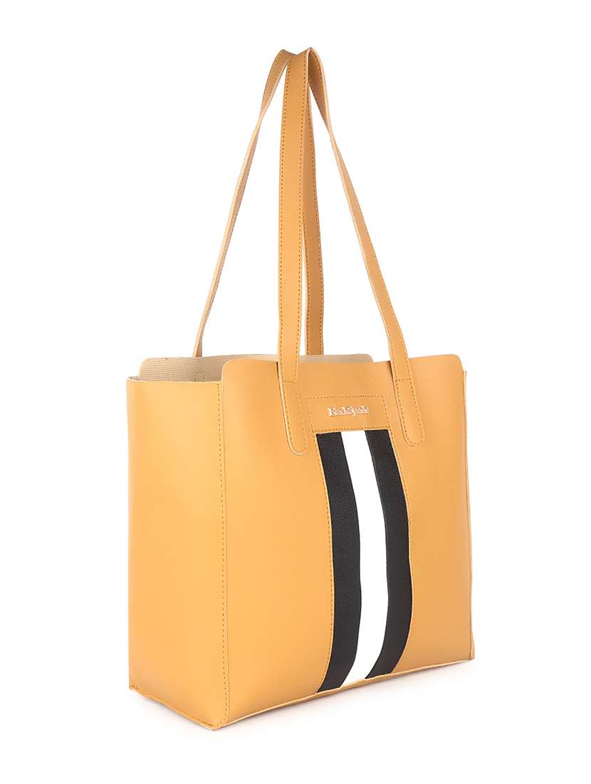 tan leatherette (pu) structured tote - 18512788 - Standard Image - 3