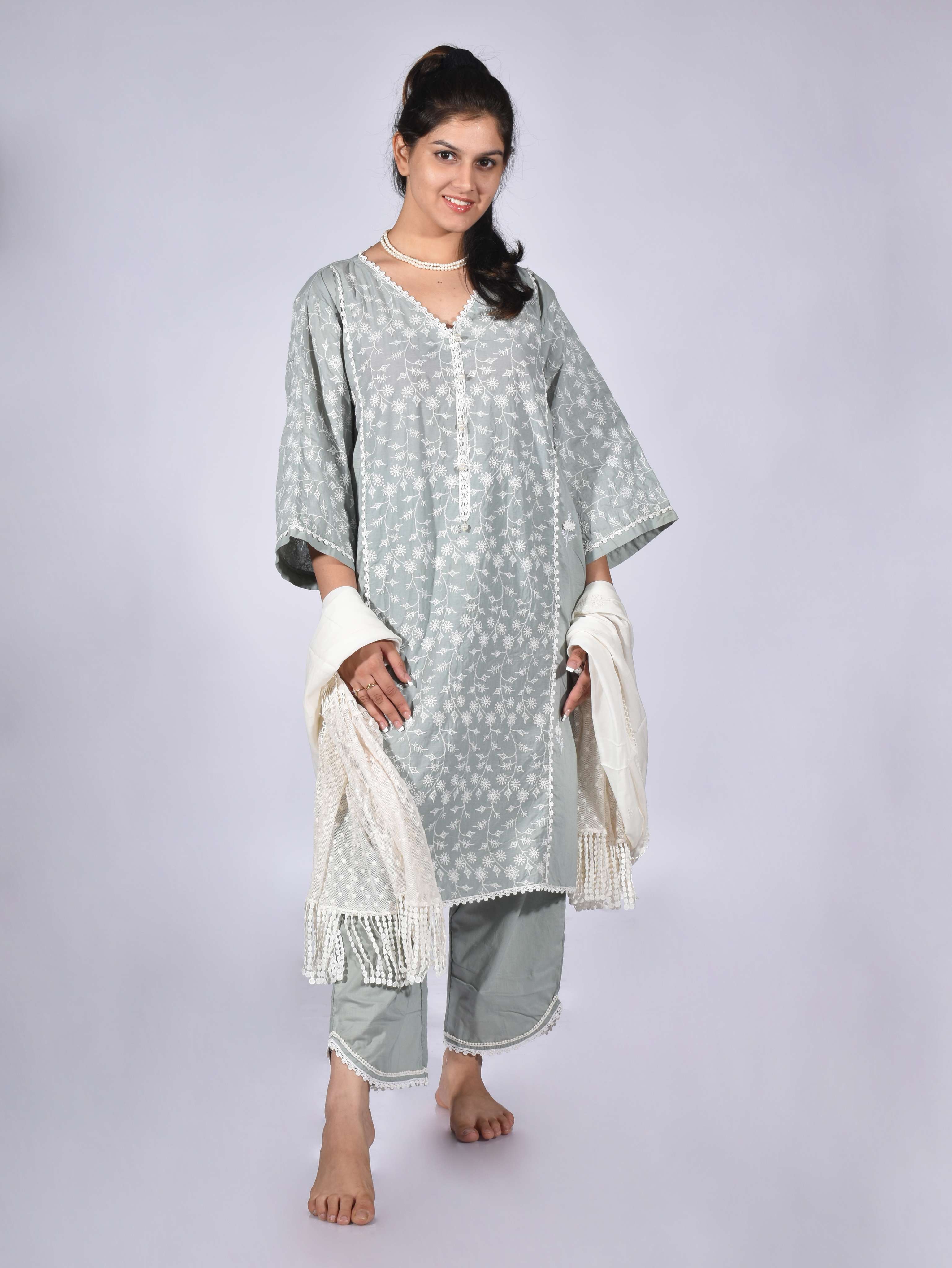 two piece hand embroidery cotton sea 