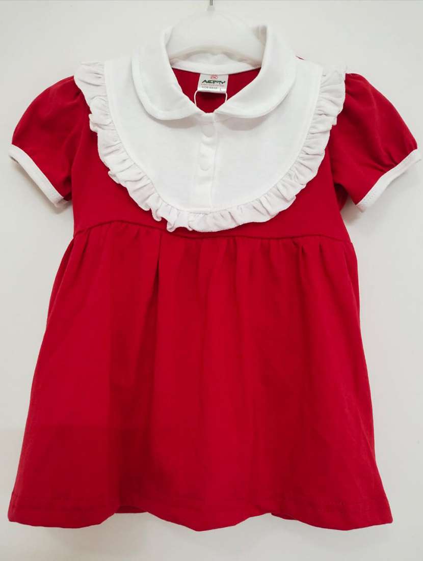 girls collared cap sleeve frock