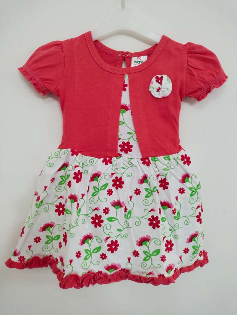 girls round neck short sleeves frock