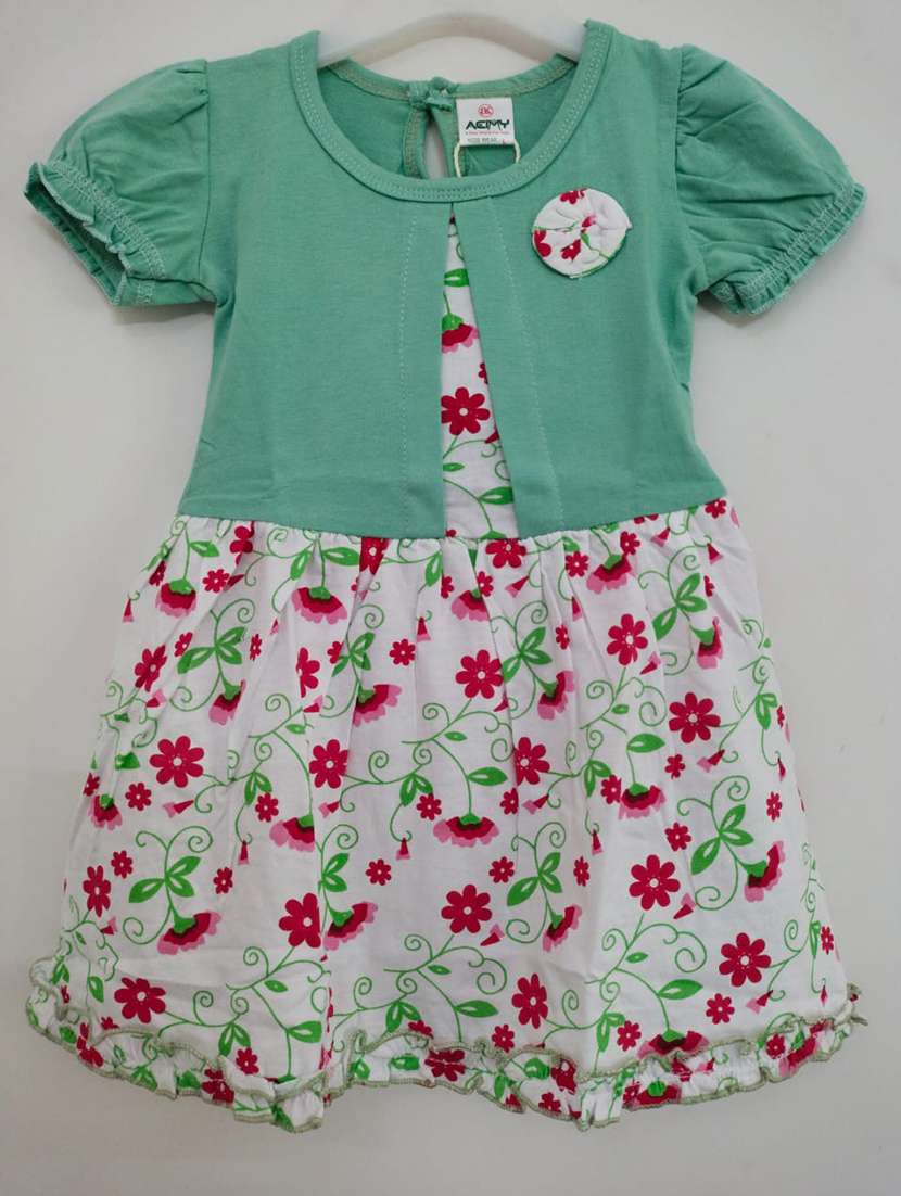 girls round neck short sleeves frock