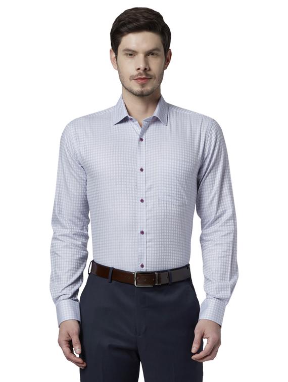 light blue checkered formal shirt - 18513480 - Zoom Image - 0