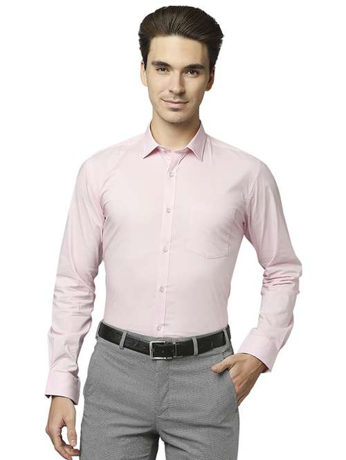 pink solid formal shirt - 18513485 -  Standard Image - 0