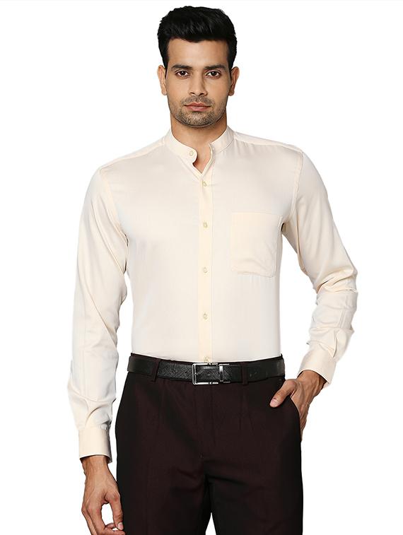 beige solid formal shirt - 18513557 - Zoom Image - 0