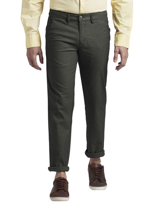 charcoal grey solid flat front casual trouser - 18513699 -  Standard Image - 0