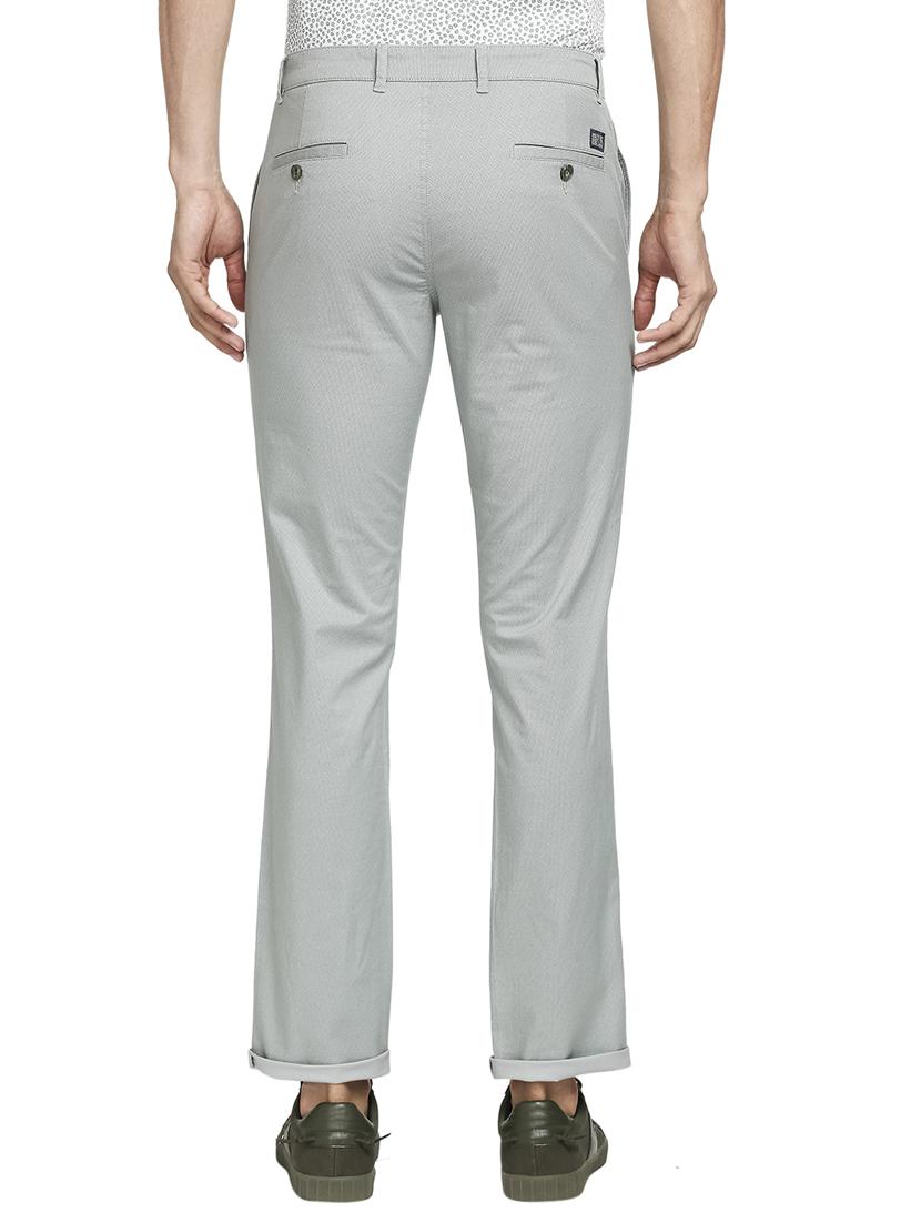 grey textured flat front casual trouser - 18513768 - Standard Image - 3