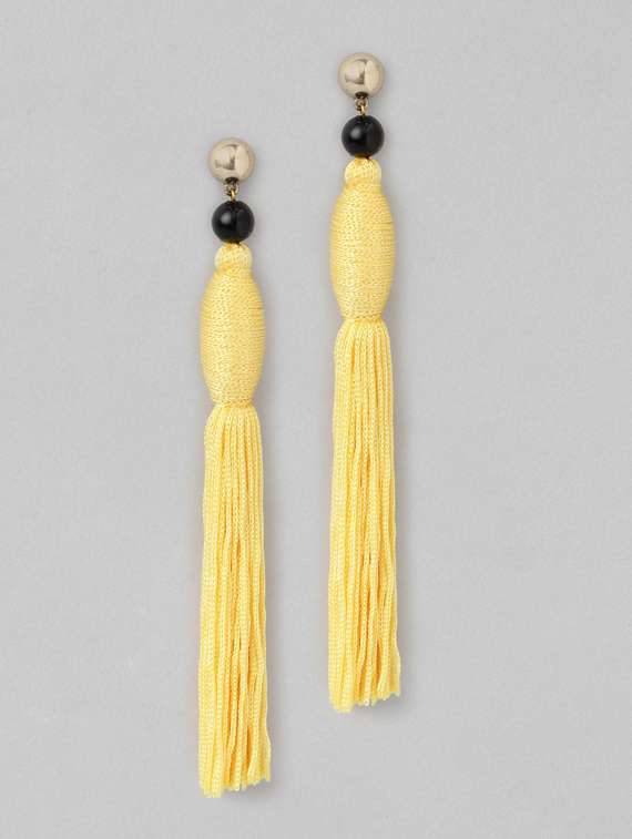 yellow metal drop earring