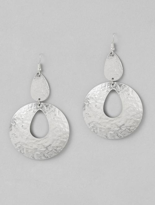 silver metal drop earring - 18513829 - Standard Image - 0