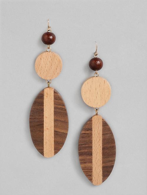 brown metal drop earrings - 18513842 -  Standard Image - 0