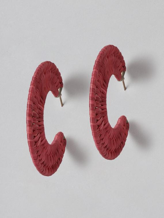 maroon metal drop earring - 18513852 -  Zoom Image - 0
