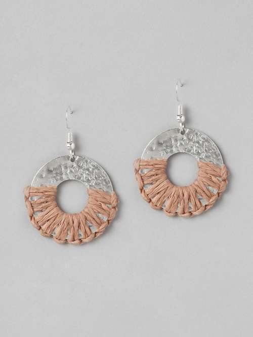 brown metal drop earring - 18513856 - Standard Image - 0