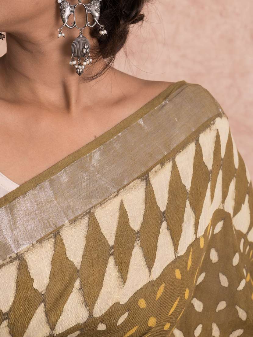 dabu printed saree  with blouse - 18514428 -  Standard Image - 3