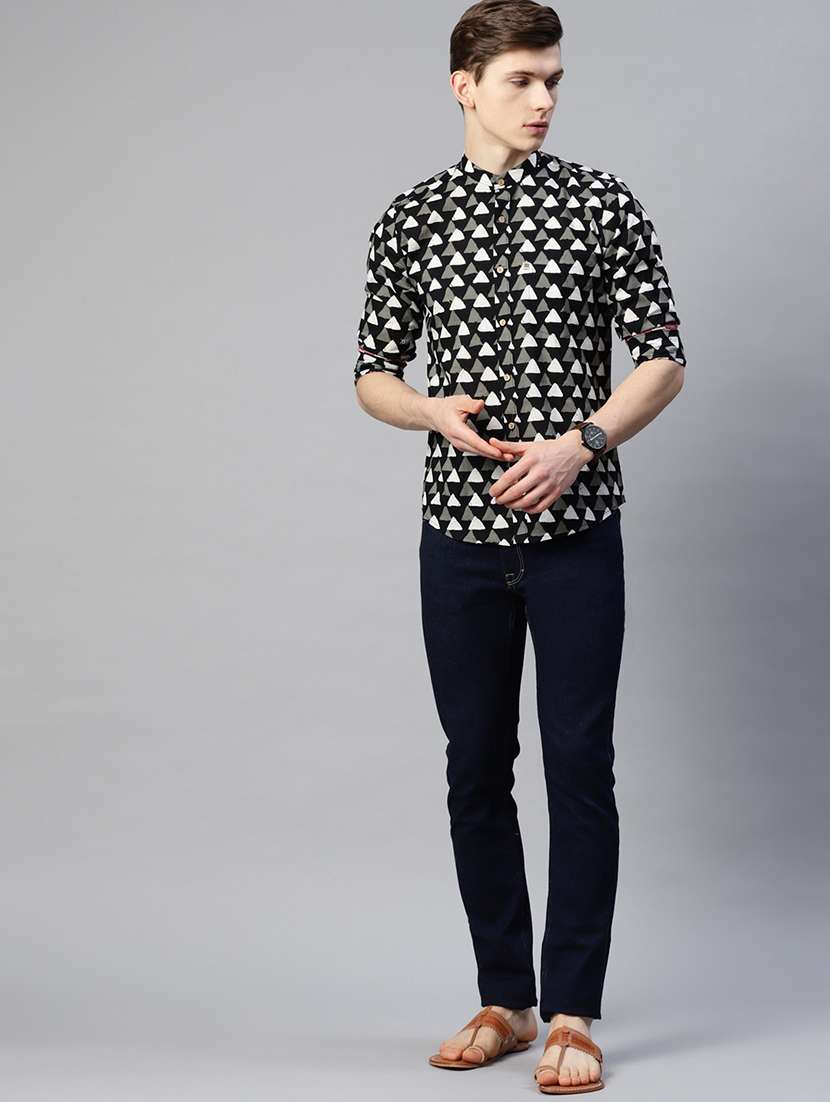 mens geometric casual shirt - 18515173 -  Standard Image - 3