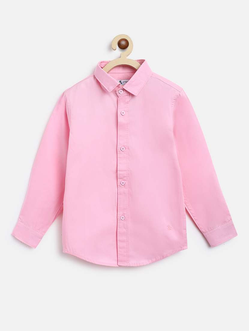boys pink solid shirt
