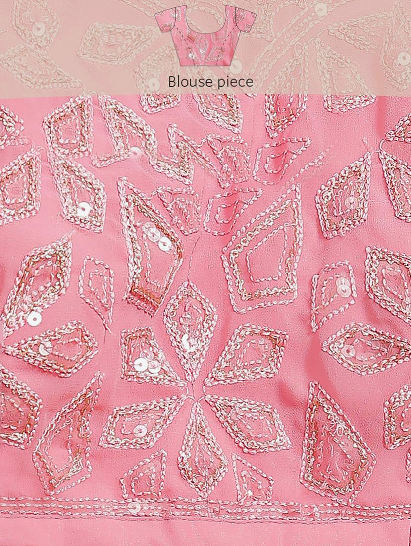 women's embroidered saree with blouse - 18515686 - Standard Image - 3