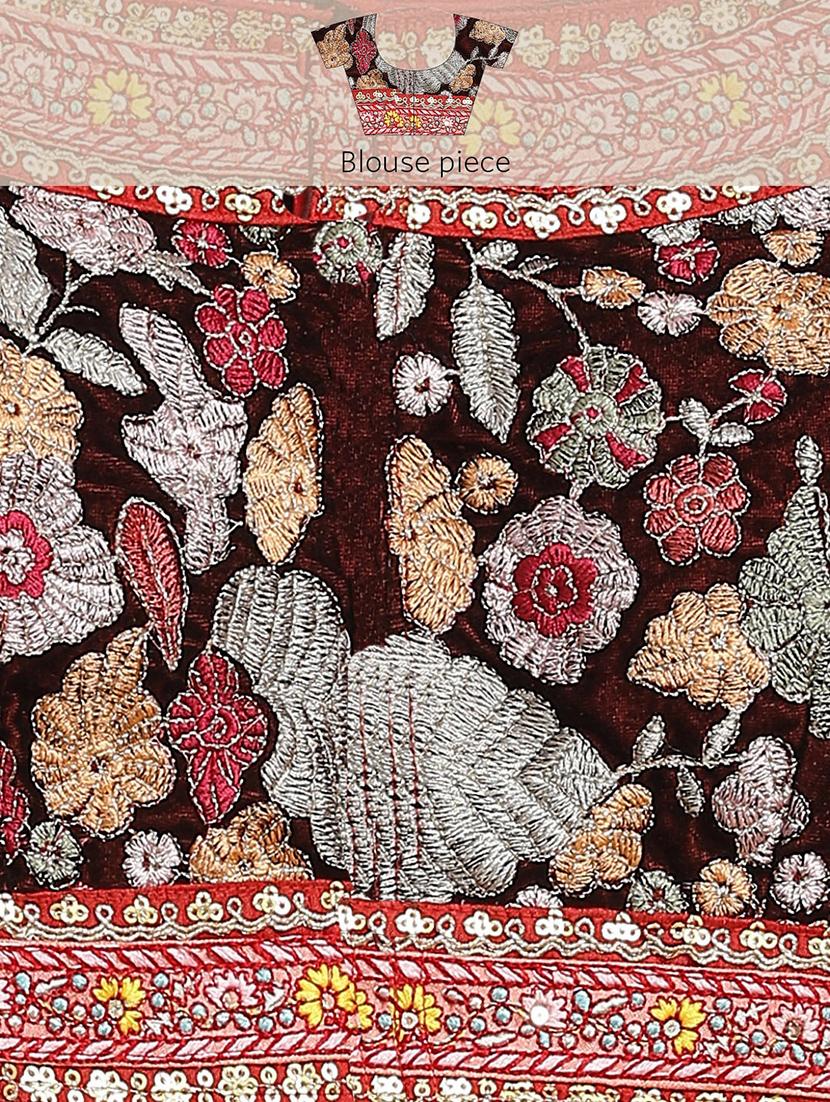 women's embroidered saree with blouse - 18515692 - Standard Image - 3