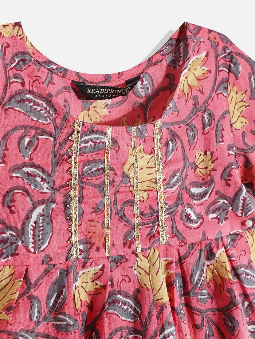 girls printed kurta sharara suit set  - 18517010 -  Standard Image - 3