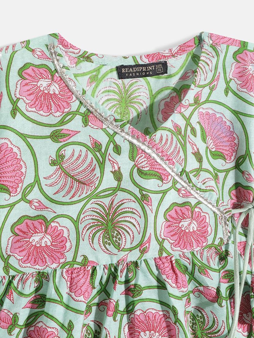 girls printed kurta sharara suit set - 18517012 - Standard Image - 3