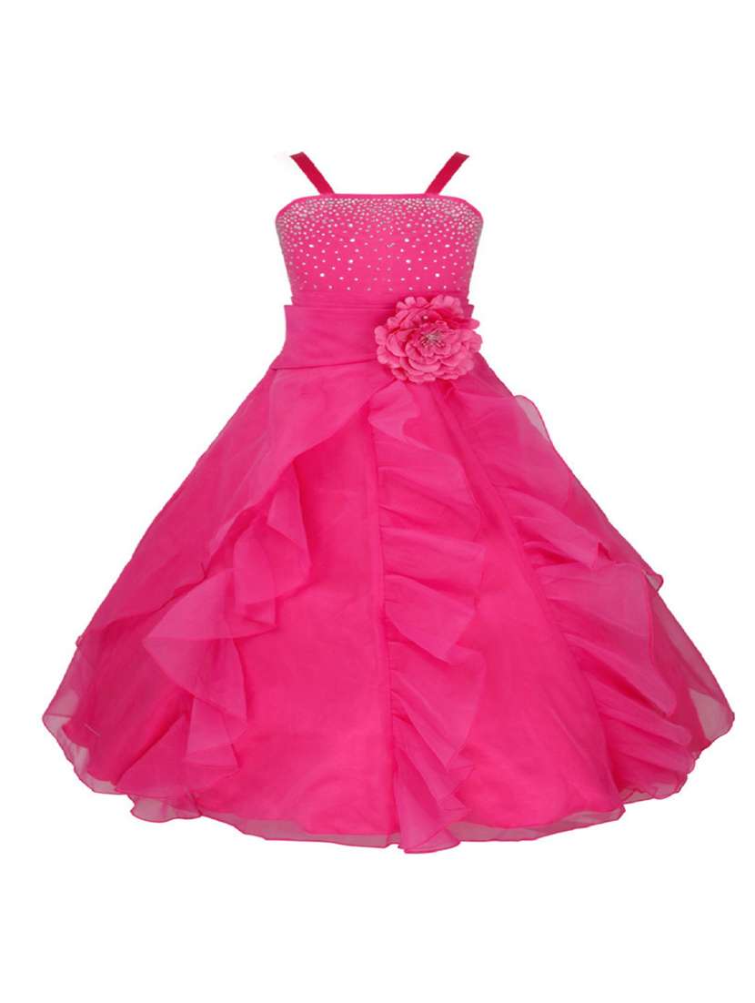 girls shoulder strap sleeveless frock