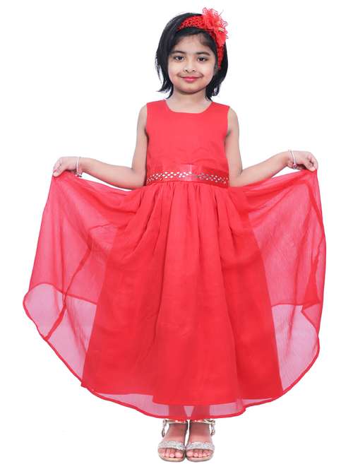 girls round neck sleeveless frock - 18517105 - Standard Image - 0