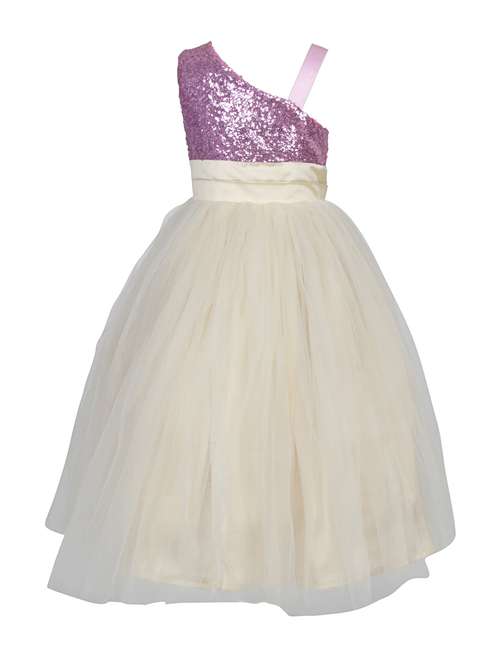 girls asymmetric neck sleeveless frock - 18517111 -  Standard Image - 0