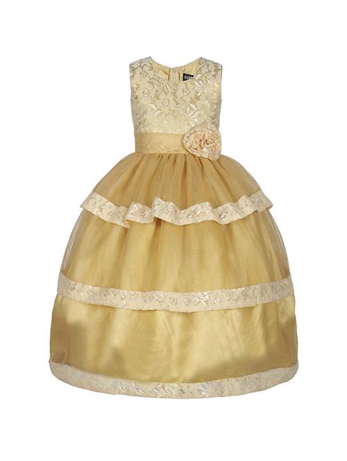 girls round neck embellished layered party gown - 18517148 - Standard Image - 0