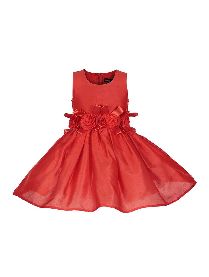 girls round neck sleeveless frock
