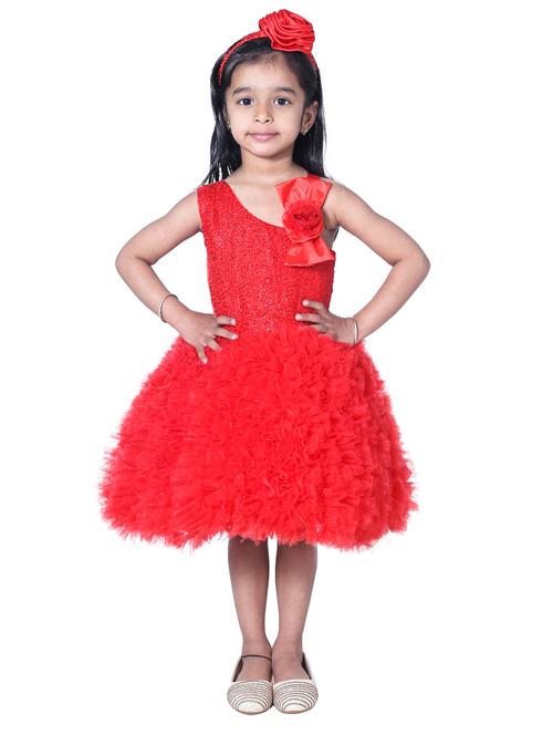 girls asymmetric neck sleeveless frock - 18517332 - Standard Image - 0
