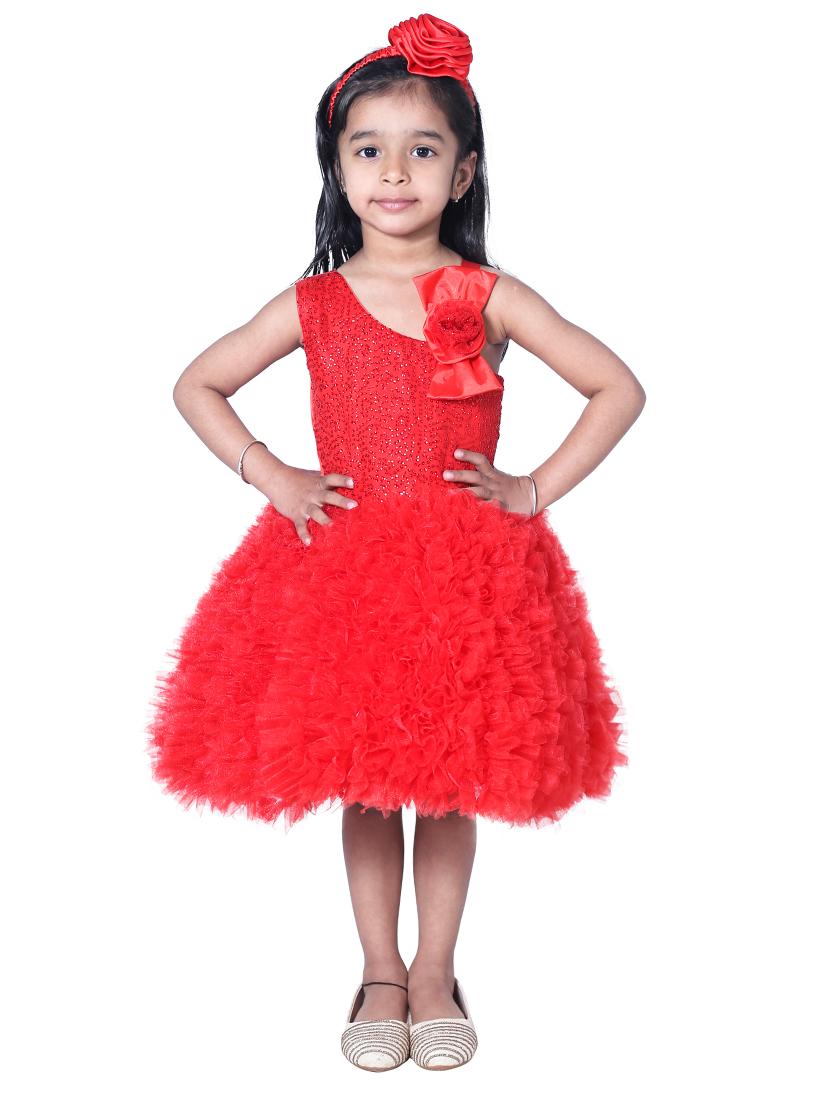 girls asymmetric neck sleeveless frock - 18517332 - Zoom Image - 0