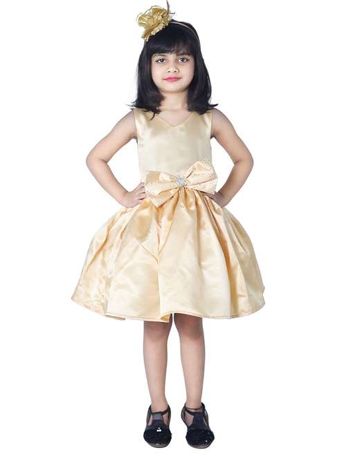 girls v neck sleeveless frock - 18517338 - Standard Image - 0