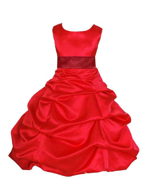 girls round neck solid layered party gown - 18517398 -  Standard Image - 0