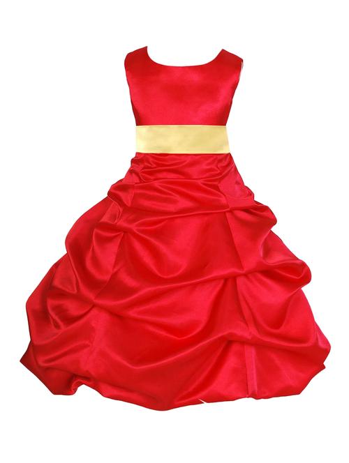 girls round neck solid layered party gown - 18517399 -  Standard Image - 0