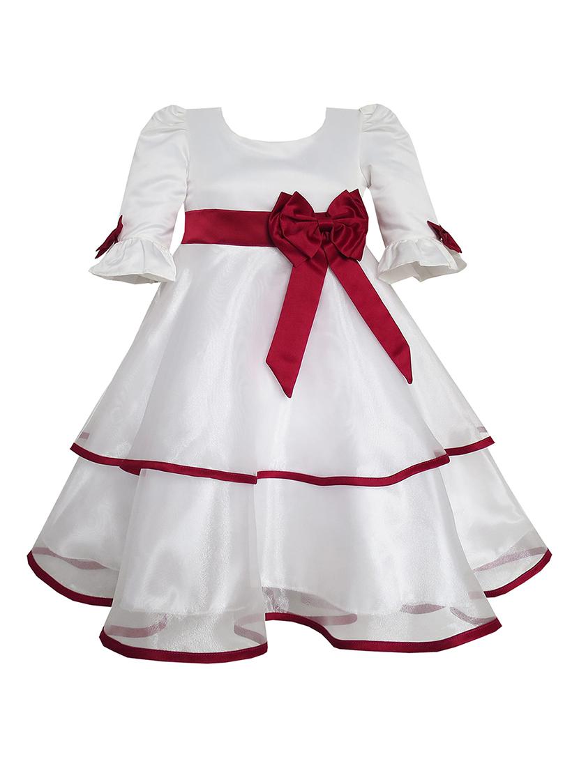 girls round neck three quarter sleeves frock - 18517416 - Zoom Image - 0