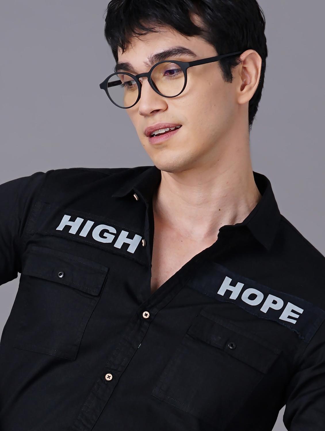 black typographic casual shirt - 18517707 - Standard Image - 5